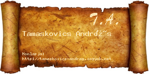 Tamaskovics András névjegykártya