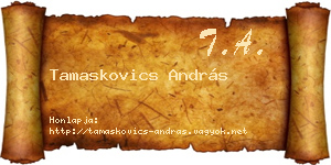 Tamaskovics András névjegykártya